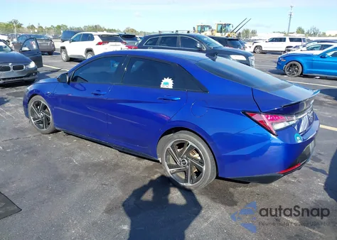 2022 Hyundai Elantra N Line z USA, uszkodzony, nr VIN KMHLR4AF0NU304003